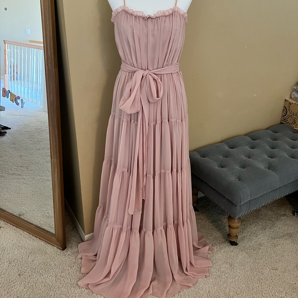 Blush pink maxi dress